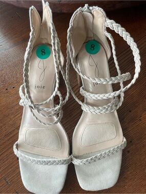 Joie Cream Braided Strap Sandals-Like New-Size 8
